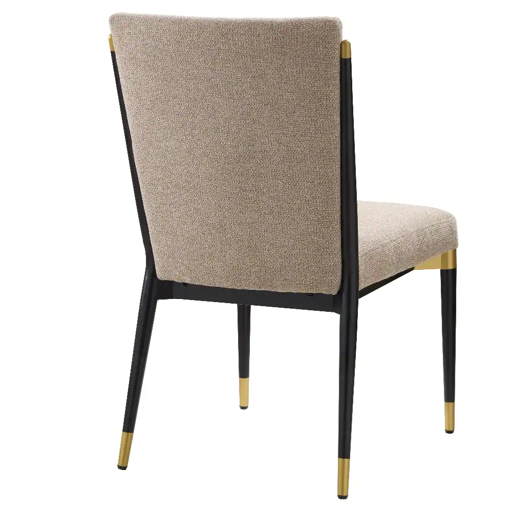 Alt View 1. Loheer - Loheer Modern Armless Dining Chairs Set of 2 Upholstered Iron Frame - Beige.