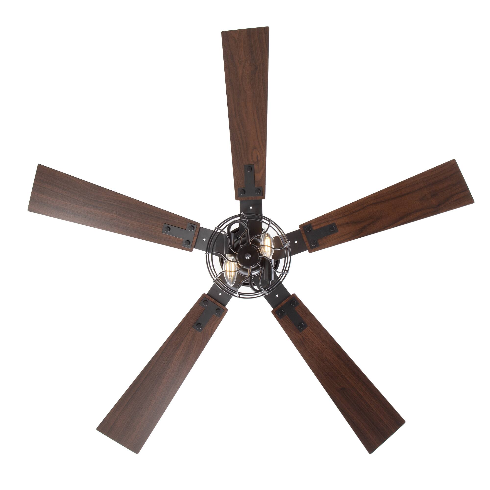 Alt View 9. Breezary - 48" Indoor Ceiling Fan with Light Kit and Remote, 6-Speed DC Motor, Timer, 5 Plywood Blades, 4''/8'' Downrods - Matte Black.