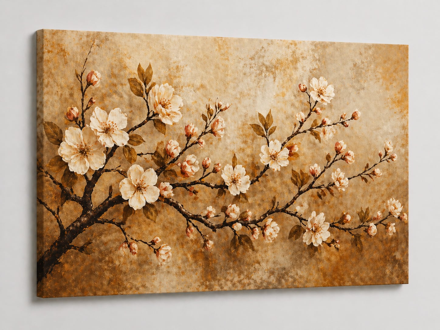 FC Design - Large Canvas 24x36" Floral Branch Vintage Blossom Warm Tone Art Painting Home Wall Décor - MultiColor