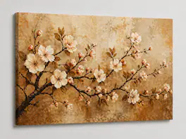 FC Design - Large Canvas 24x36" Floral Branch Vintage Blossom Warm Tone Art Painting Home Wall Décor - MultiColor