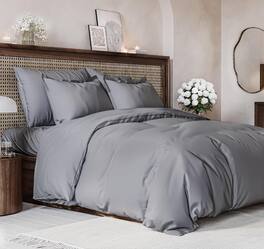 CGK Linens - Luxury Soft Premium Duvet Cover Set - Zipper Closure & Matching Pillow Shams - Full - Steel Blue