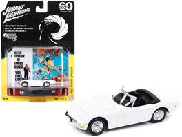 Johnny Lightning - 1967 Toyota 2000 GT Convertible RHD 007 James Bond "You Only Live Twice" Movie w/ Collectible Tin 1/64 - White