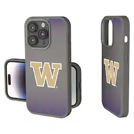 Keyscaper - NCAA - Washington Huskies Linen Logo iPhone Soft Touch Case - 14 - Gray