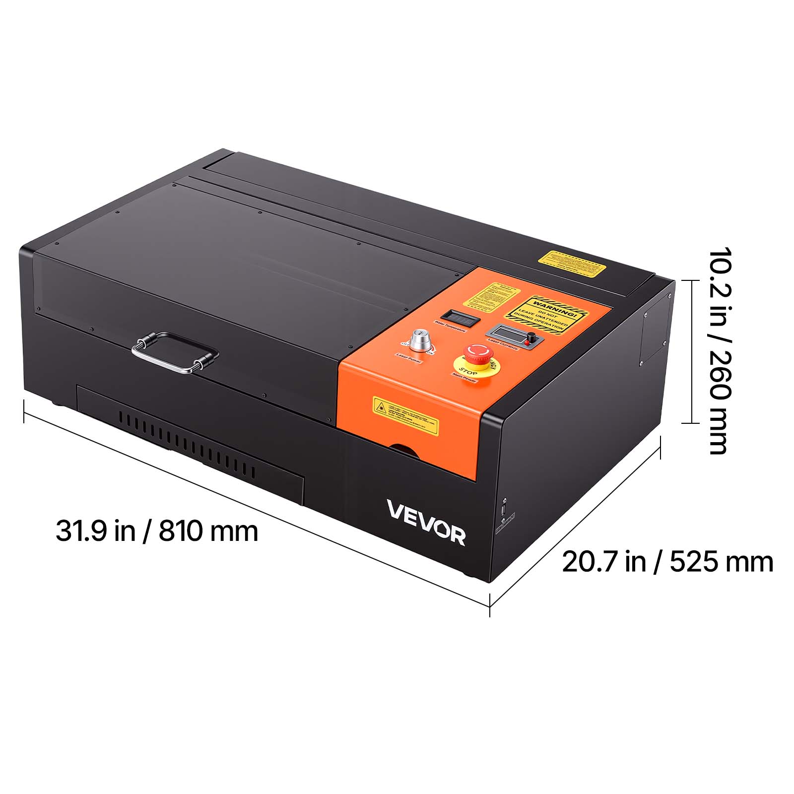 31.9 in / 810 mm  
10.2 in / 260 mm  
20.7 in / 525 mm