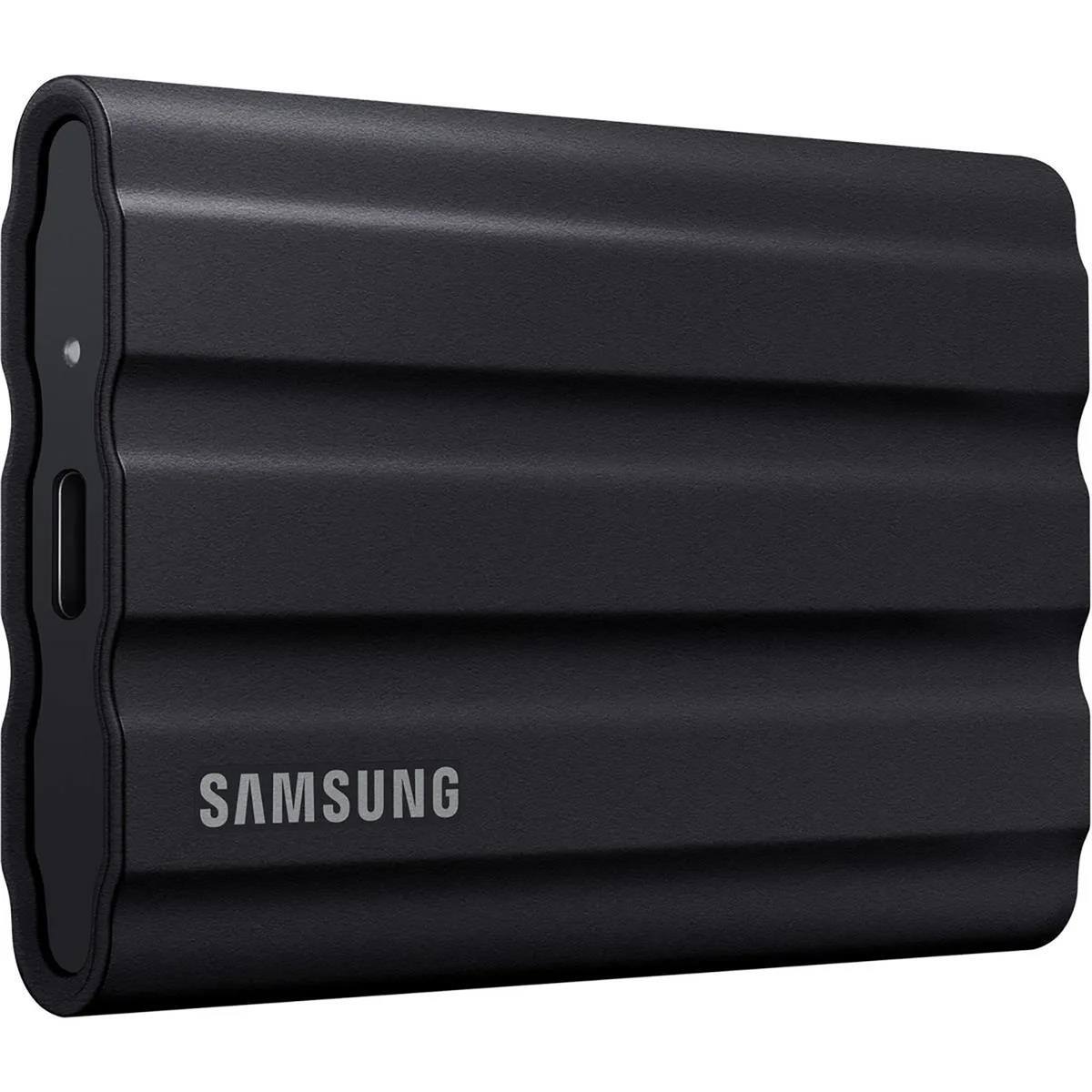 Alt View 1. Samsung - Samsung T7 Shield 2TB USB 3.2 Gen 2 Type-C Portable External SSD, Black, Bundle with Cyber Protect Home Office Advanced.