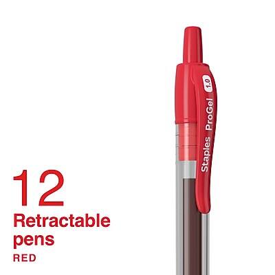 12 Retractable Pens RED  
Staples ProGel