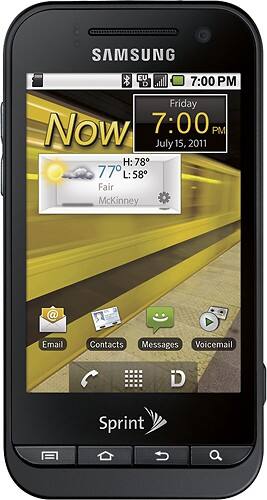 Front Standard. Samsung - Conquer 4G Mobile Phone - Black (Sprint).