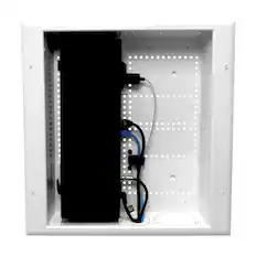 Front. DataComm Electronics - Connected Media Box with Power Receptacle - White.