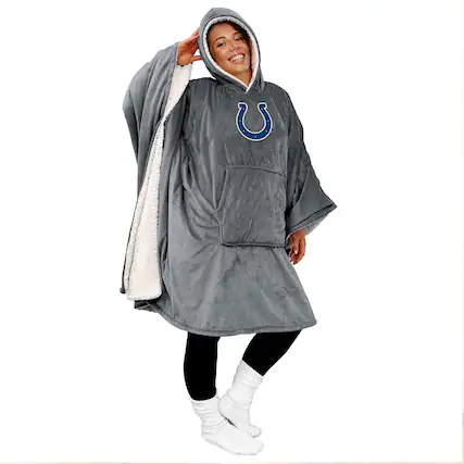 Front. Pegasus - Indianapolis Colts 60- x 80- Team Color Hoodie Bloncho - Multicolor.