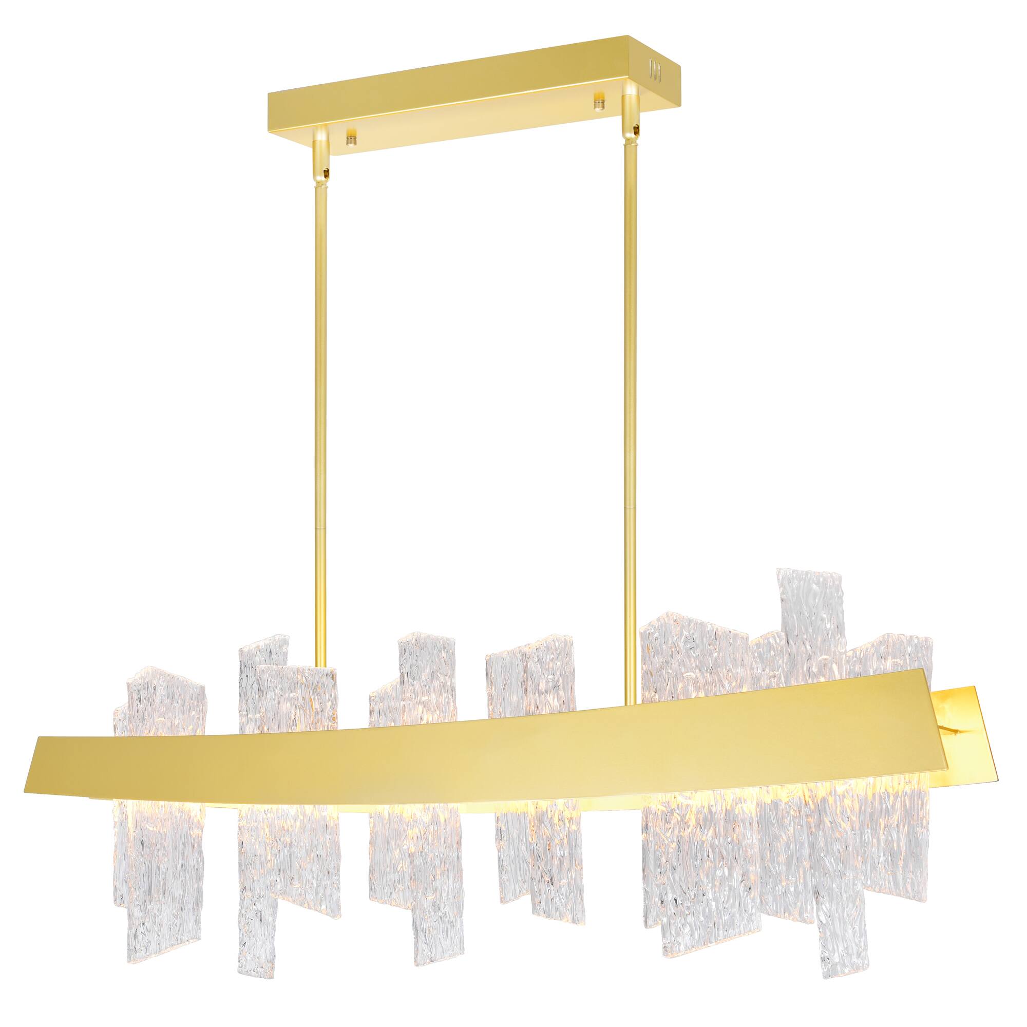 Angle. CWI Lighting - Guadiana 39 in LED Satin Gold Chandelier - Satin Gold.