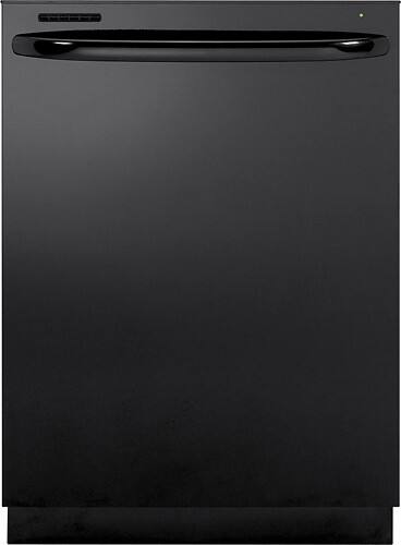Front Standard. GE - 24" Tall Tub Built-In Dishwasher - Black.