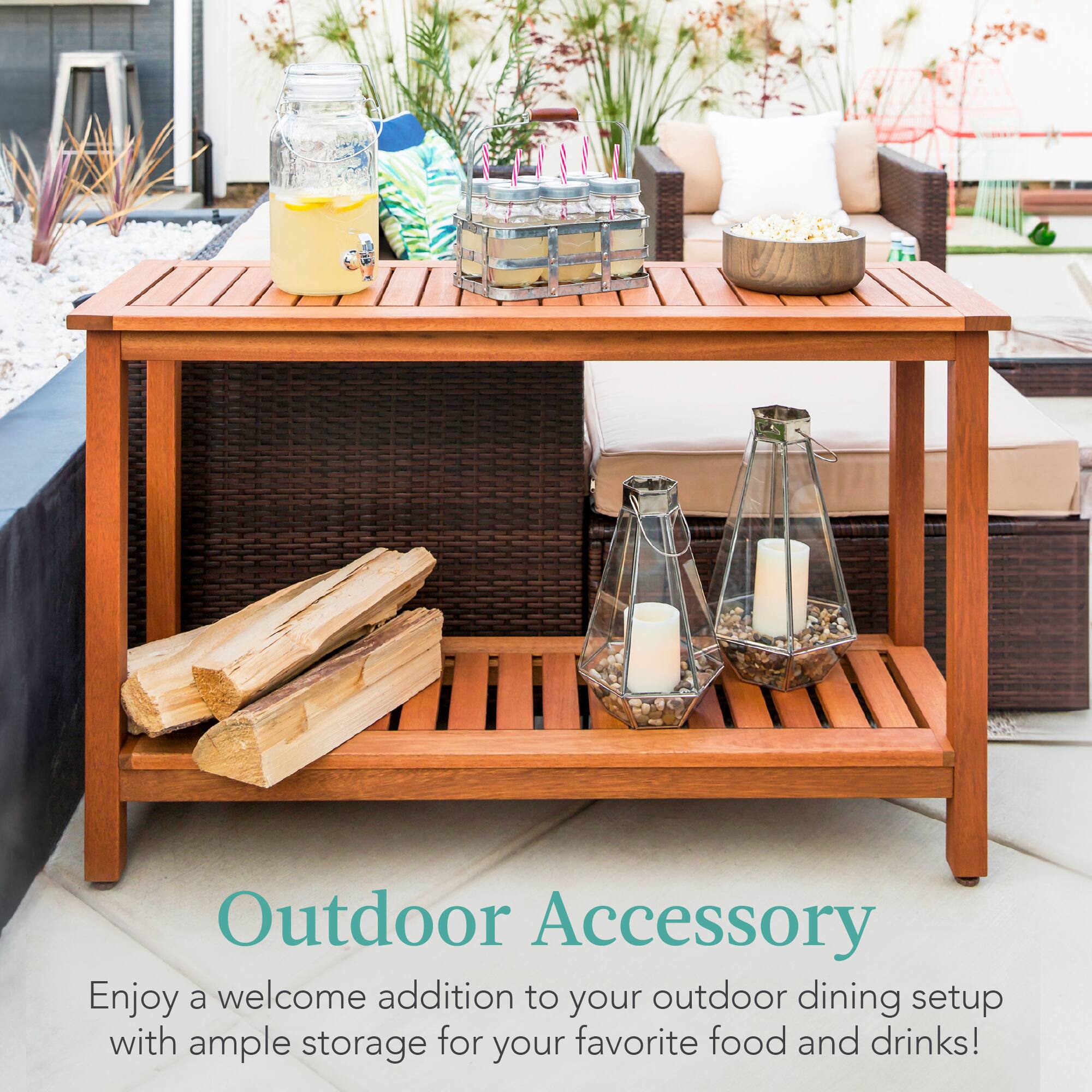 Outdoor Accessory

Enjoy a welcome addition to your outdoor dining setup with ample storage for your favorite food and drinks!