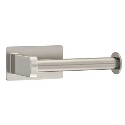 Front. Empava - Self-Adhesive Stainless Steel Single Post Wall Mounted Toilet Paper Roll Holder Stand no Drilling - Brushed Nickel.
