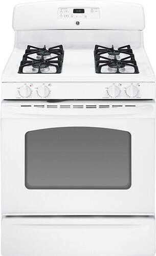 Front Standard. GE - 30" Self-Cleaning Freestanding Gas Range - White.