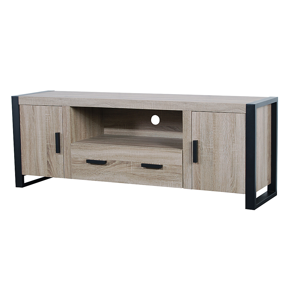 Left View: BDI - Cavo A/V Cabinet for Most Flat-Panel TVs Up to 70" - Gray