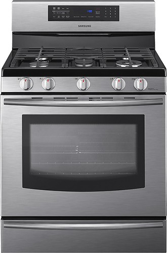  Samsung - 30&quot; Self-Cleaning Freestanding Gas Convection Range - Stainless-Steel