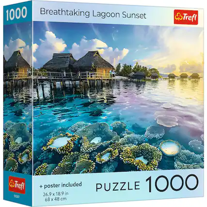 1000
Breathtaking Lagoon Sunset
Trefl
99287
+ poster included
26.9 x 18.9 in
68 x 48 cm
PUZZLE 1000