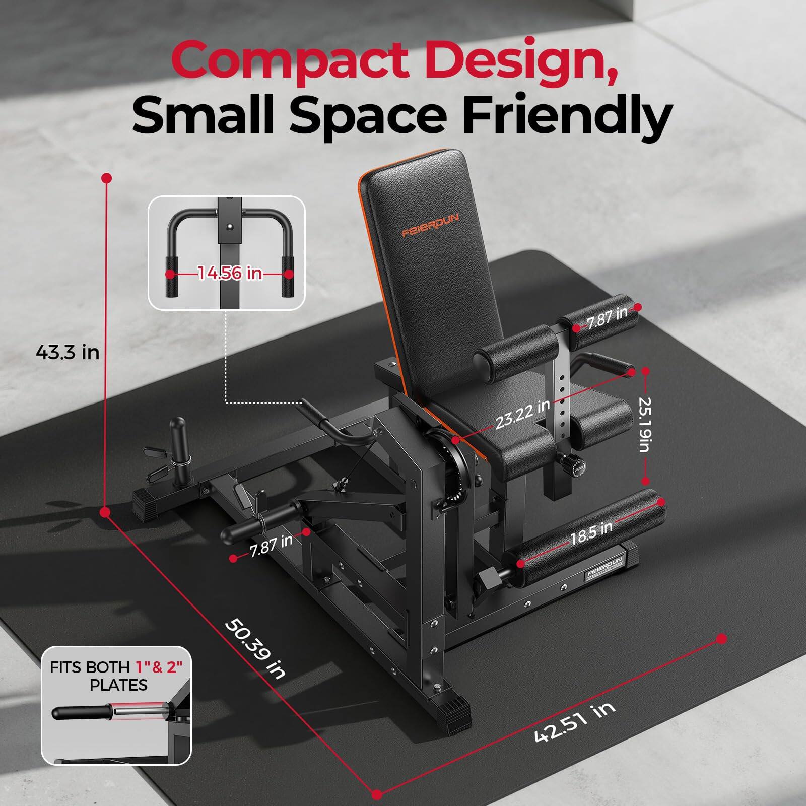 Compact Design, Small Space Friendly

- 14.56 in
- 43.3 in
- 23.22 in
- 7.87 in
- 25.19 in
- 7.87 in
- 18.5 in
- 50.39 in
- 42.51 in

FITS BOTH 1" & 2" PLATES