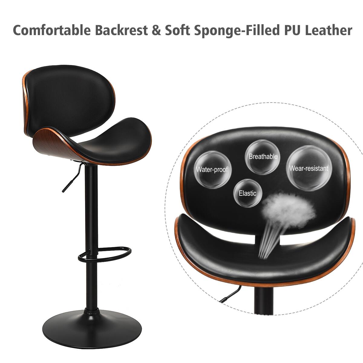 Comfortable Backrest & Soft Sponge-Filled PU Leather

- Water-proof
- Breathable
- Wear-resistant
- Elastic