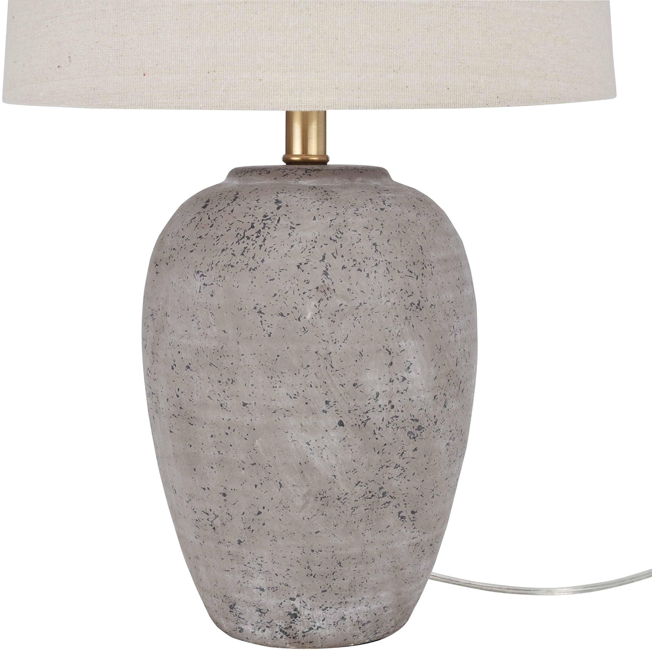 Alt View 2. Cedar Assembly - Home ish Earth Tone Rustic Farmhouse Ceramic Table Lamp For Bedroom Living Room Dining Office With Beige - Earth Brown Single - Cone Shade.