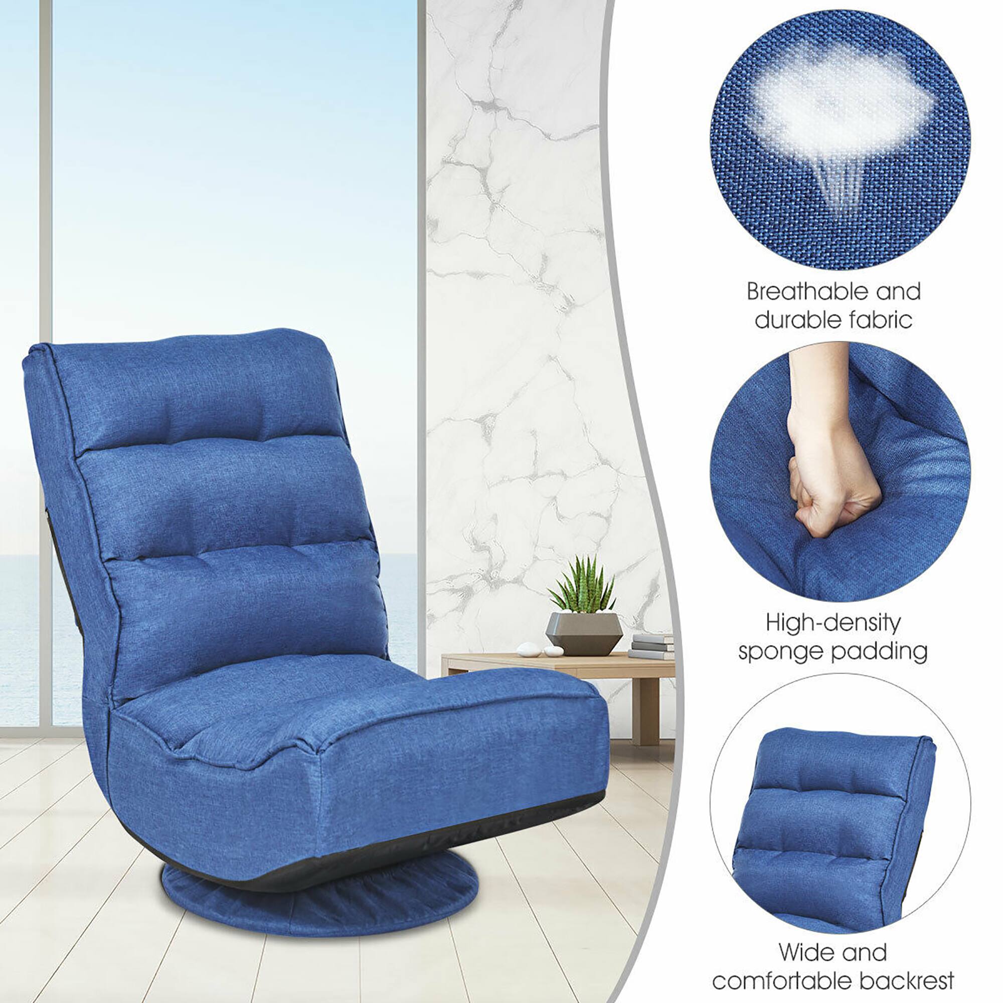 - Breathable and durable fabric
- High-density sponge padding
- Wide and comfortable backrest