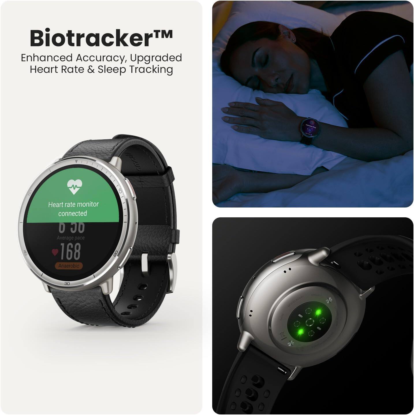 Biotracker™ Enhanced Accuracy, Upgraded Heart Rate & Sleep Tracking

Heart rate monitor connected

0:30 Average pace

168

Anaerobic