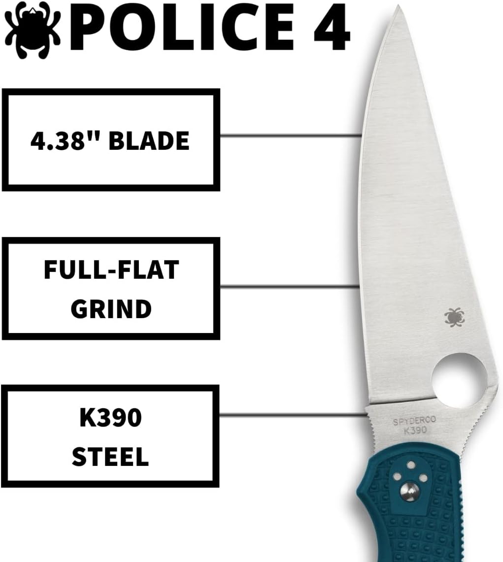 POLICE 4  
4.38" BLADE  
FULL-FLAT GRIND  
K390 STEEL