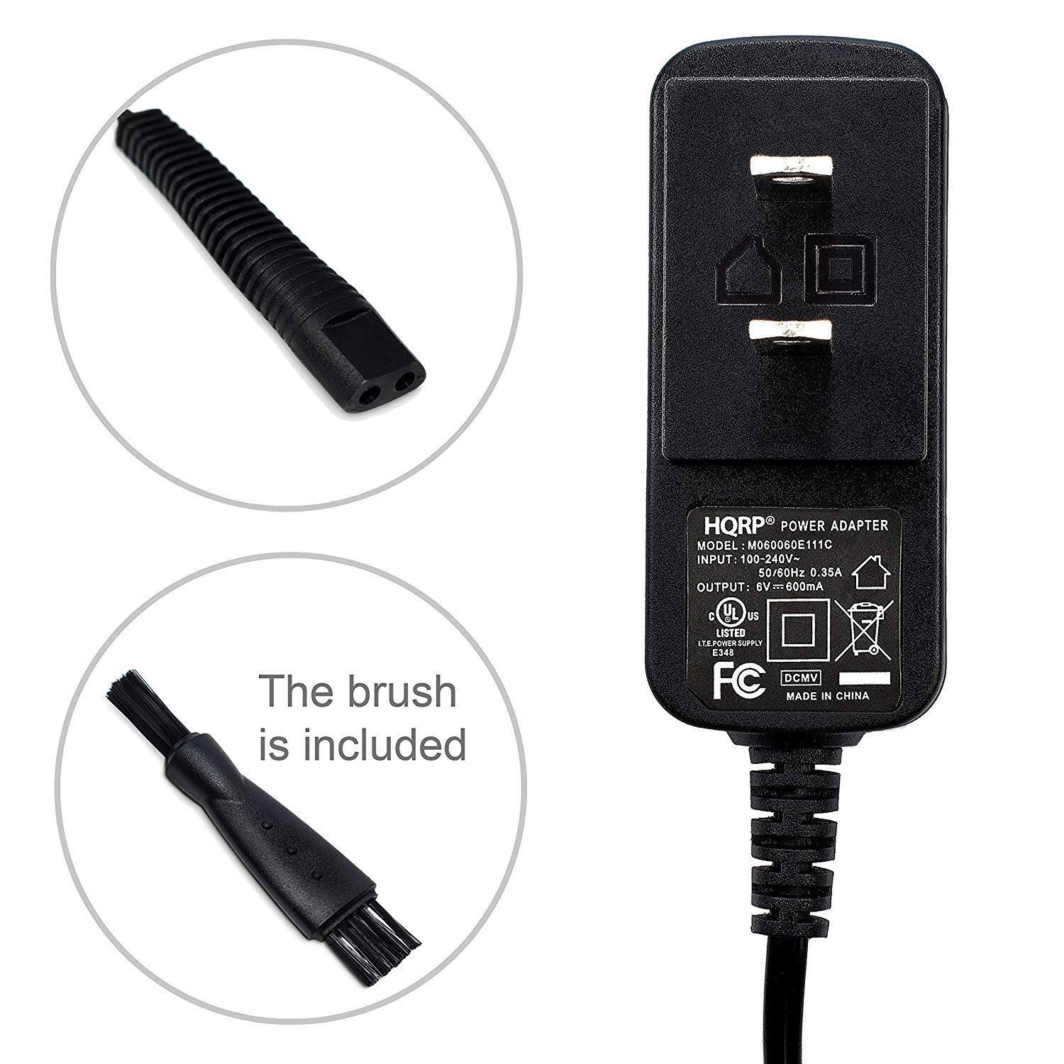 The brush is included

HQRP POWER ADAPTER  
MODEL: MO600608111C  
INPUT: 100-240V~ 50/60Hz 0.35A  
OUTPUT: 6V = 600mA  

UL US LISTED  
14 PUNEN SUPPL 1348  
FC  
DGMV  
MADE IN CHINA