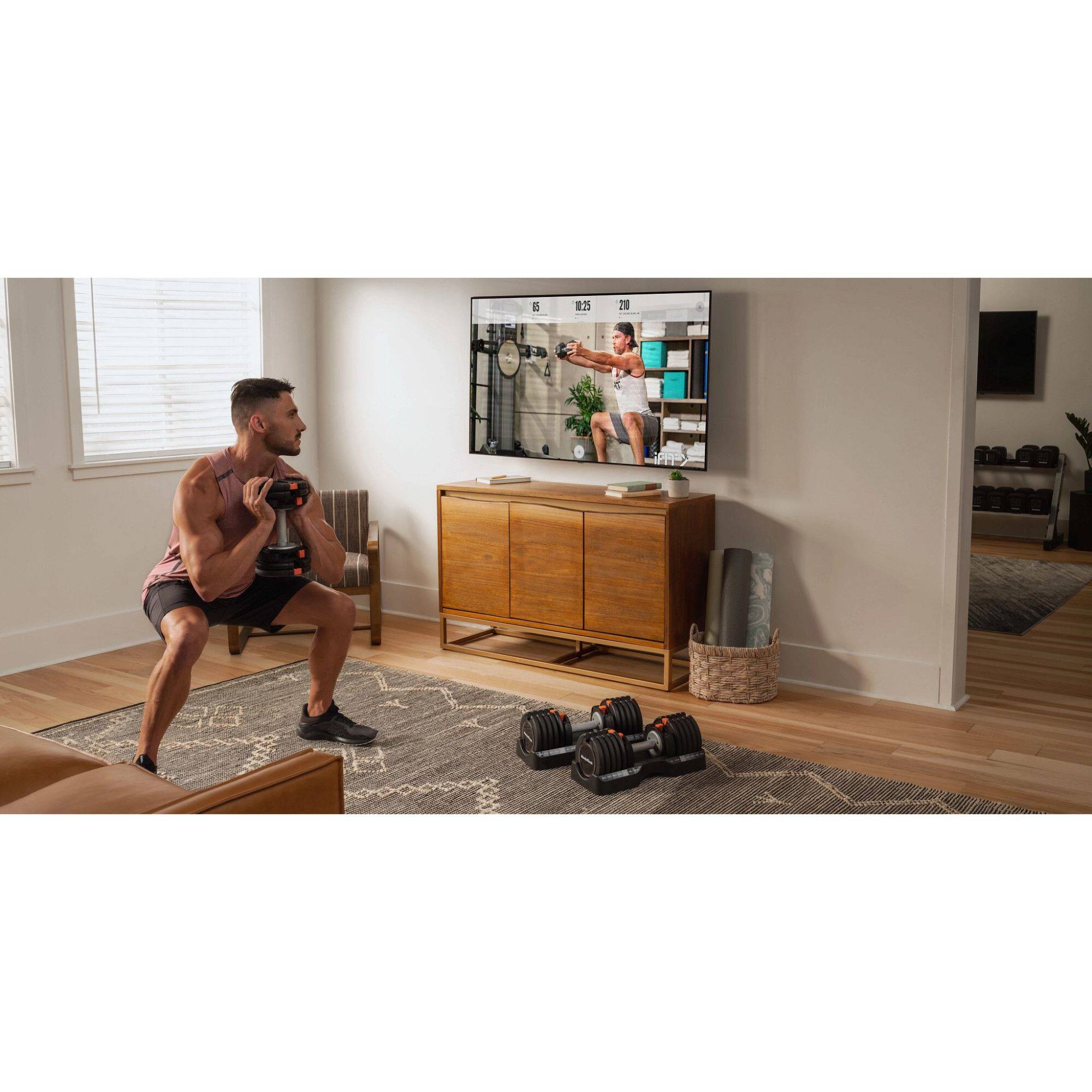 Alt View 6. NordicTrack - Set of Two NordicTrack 55 lb. Adjustable Dumbbells - Black.