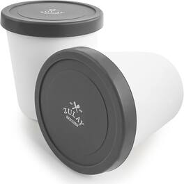 Zulay Kitchen - Large Ice Cream Containers For Homemade Ice Cream - Reusable Ice Cream Container Set with Lids - Gray