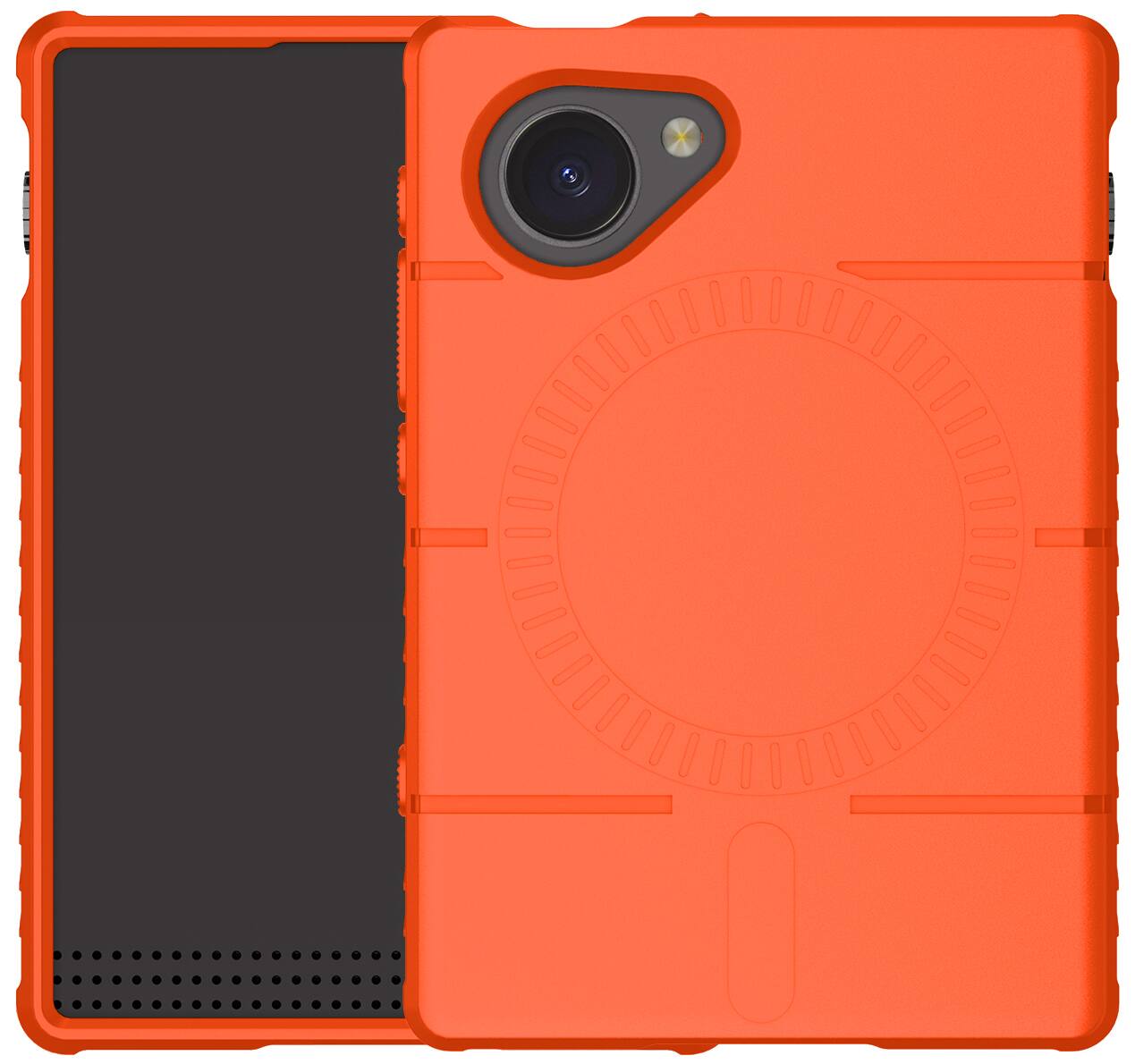 Alt View 2. Nakedcellphone - Case for Light Phone III - Compatible with MagSafe Mounts - Orange.