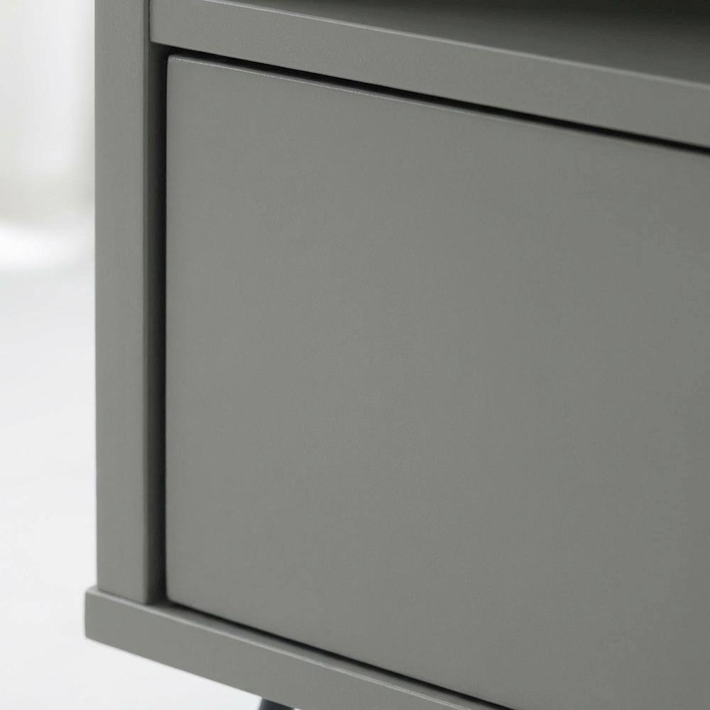 Alt View 4. Starlight Canyon Home - Modern Gray Wood Corner TV Stand with Multi-Storage Compartments - Green.