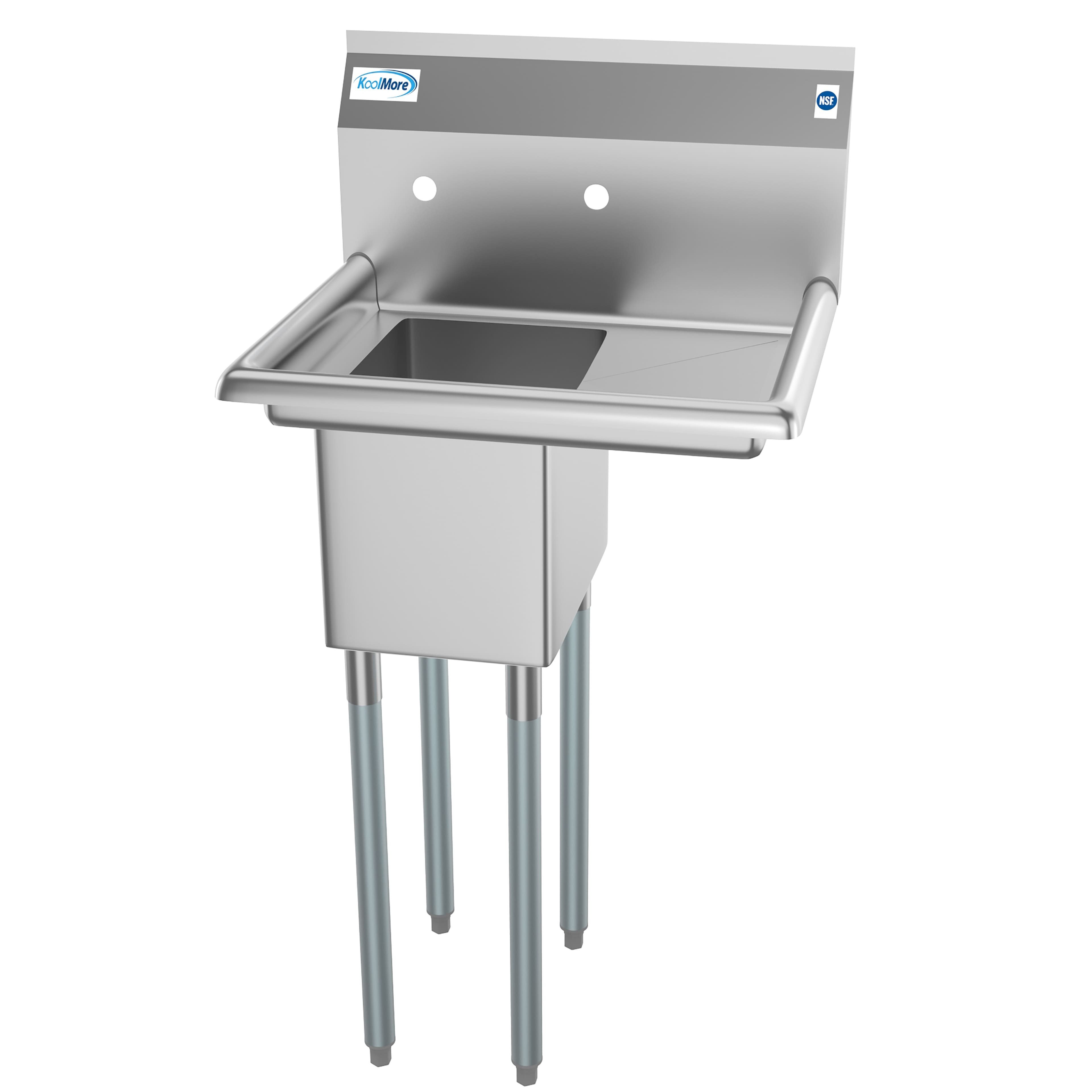 "Koolmore - 23 in. One Compartment Sink with Drainboard, Bowl Size 10""x 14""x 10"" SA101410-10R3 - Stainless Steel" price history on PriceWatchPro