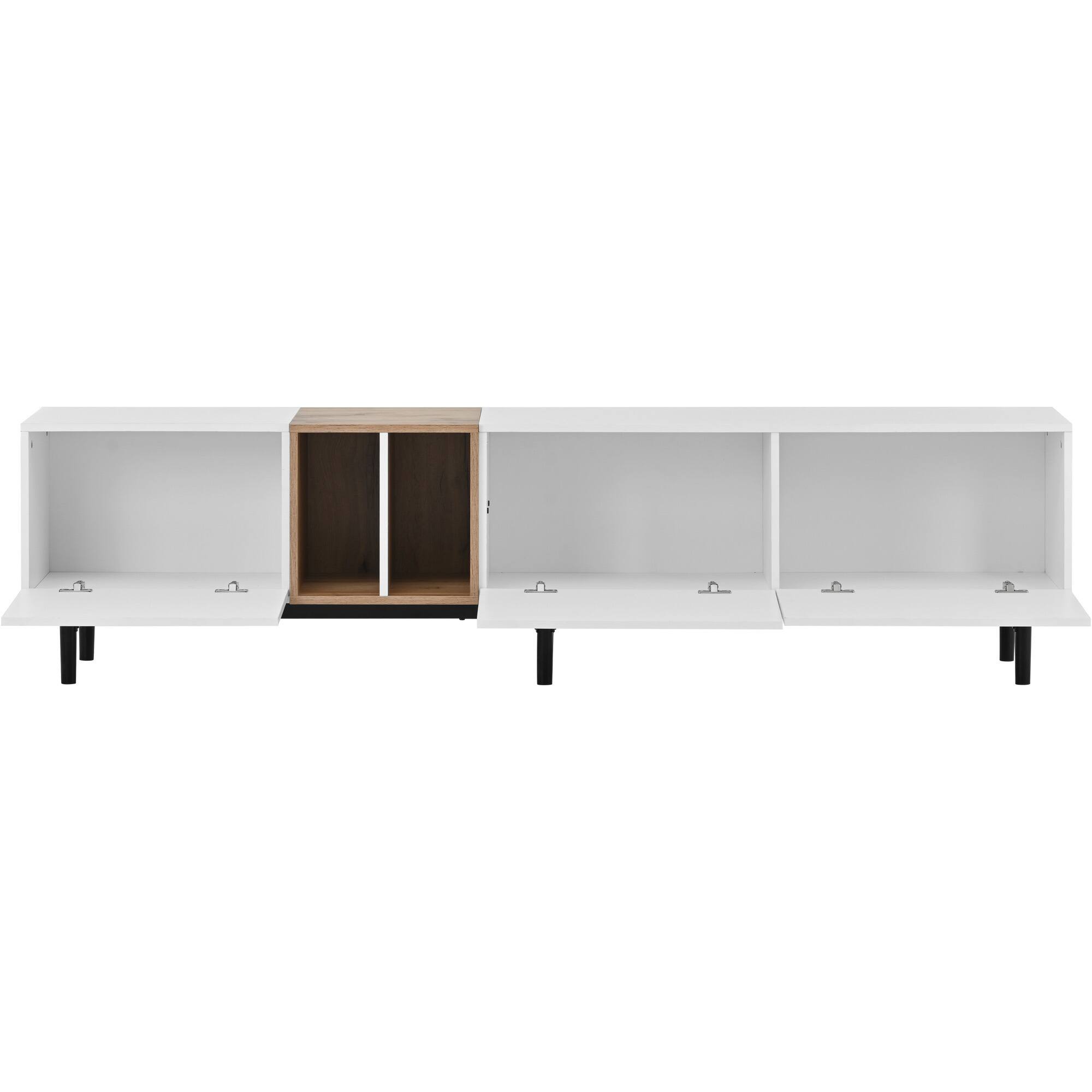 Alt View 7. Spaco - Spaco Modern TV Stand for 80 Inch TVs, 3 Door Media Console, Large Storage Cabinet, for Living Room and Bedroom - White.