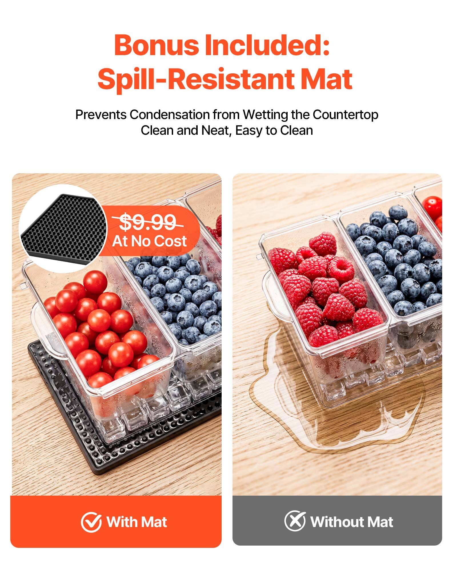 Bonus Included: Spill-Resistant Mat Prevents Condensation from Wetting the Countertop Clean and Neat, Easy to Clean $9.99 At No Cost

With Mat
Without Mat