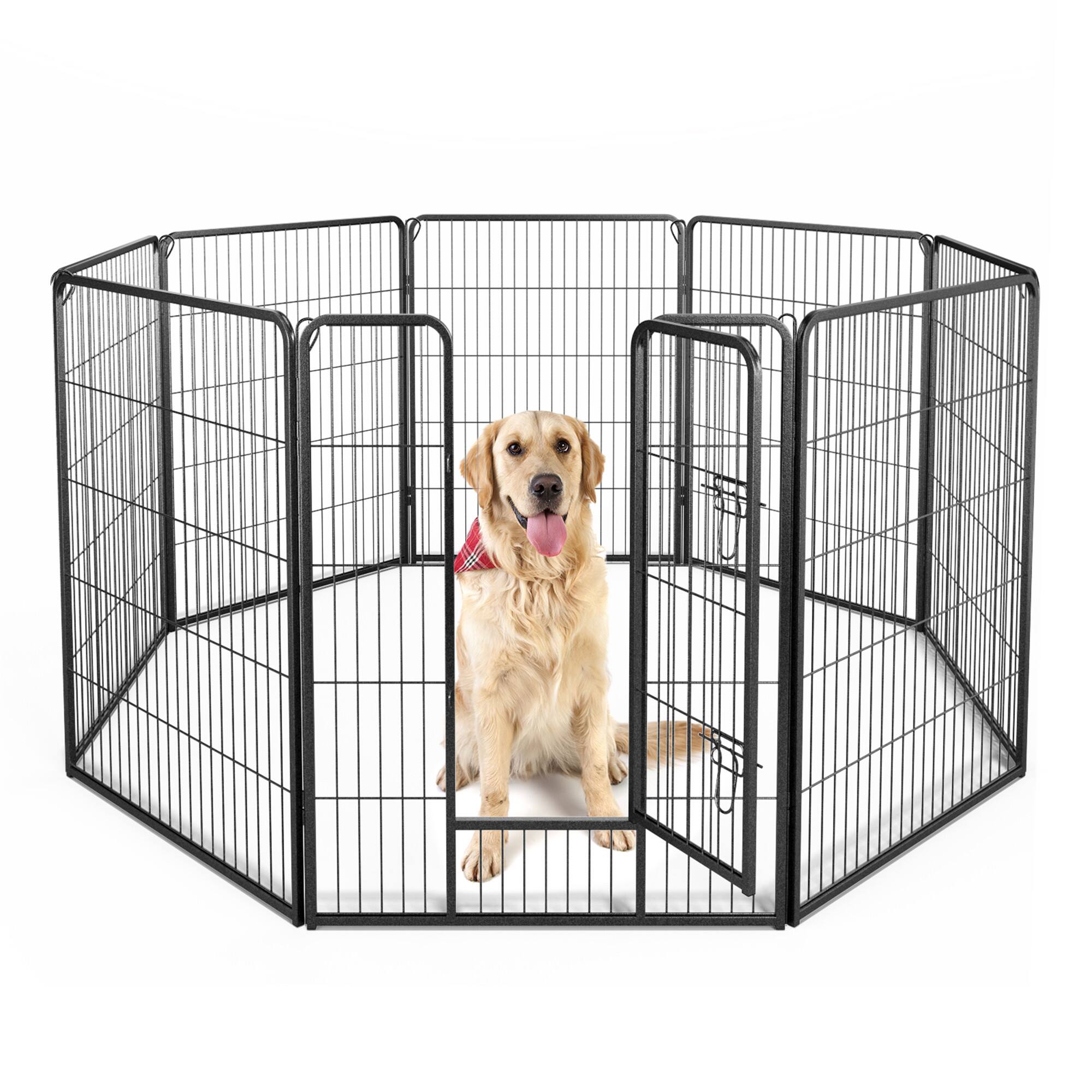 Alt View 9. Gymax - Gymax Dog Playpen Indoor Outdoor 8 Panel 40'' Height Pet Fence for Puppy w/ Door.