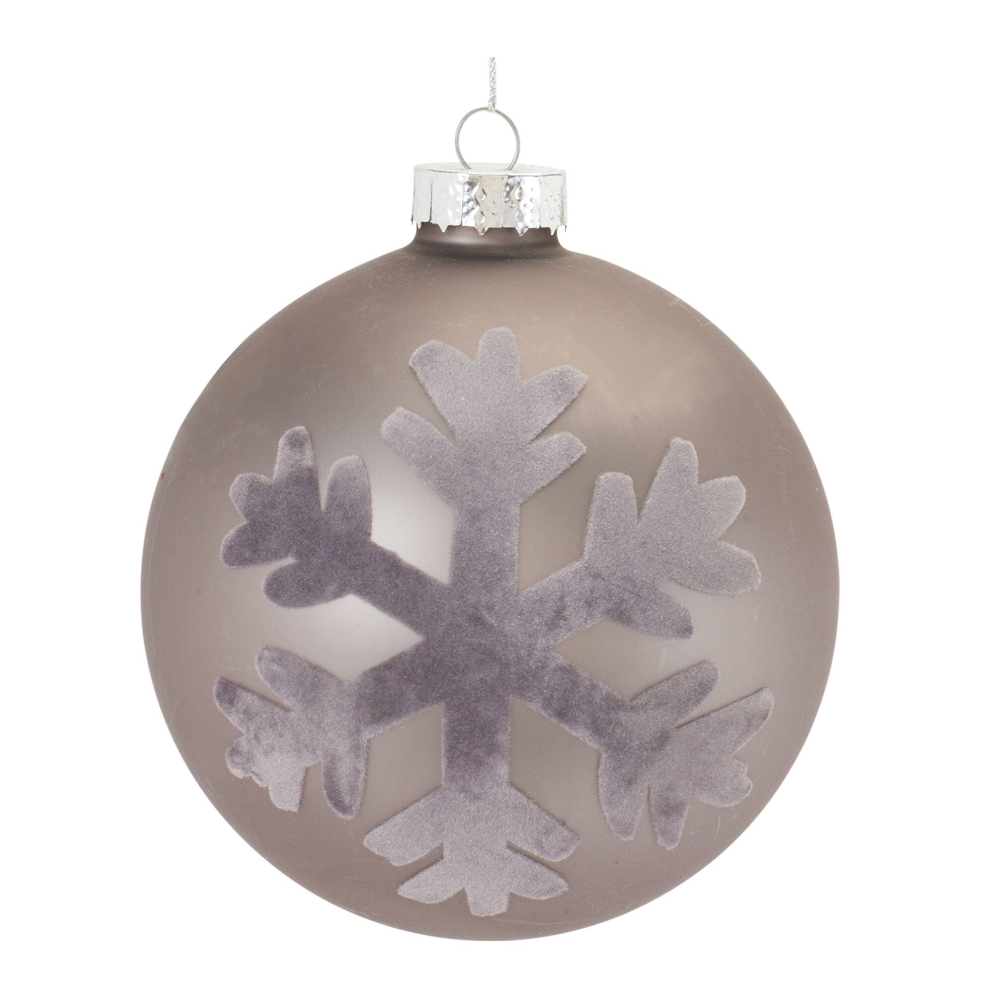 Left. BreeBe - Snowflake Ball Ornament (Set of 6) - Grey.