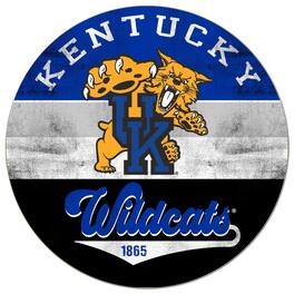 Jardine - Kentucky Wildcats 20'' x 20'' Retro Logo Circle Sign - Blue