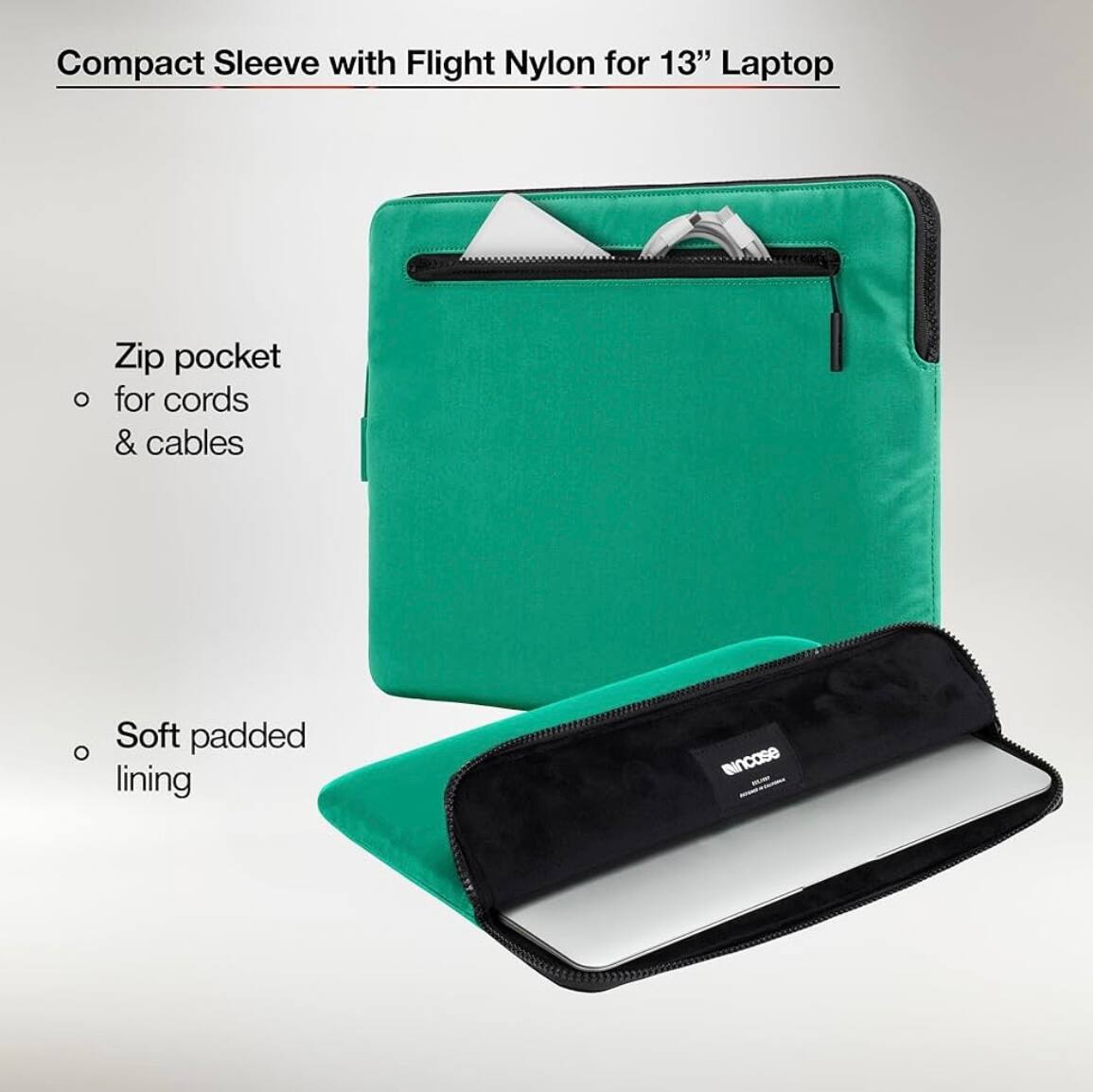 Alt View 1. Incase - Incase Laptop/Tablet Sleeve for 13-inch Macbook Pro/Air, iPad Pro 12.9 - Ocean Jade - Ocean Jade.