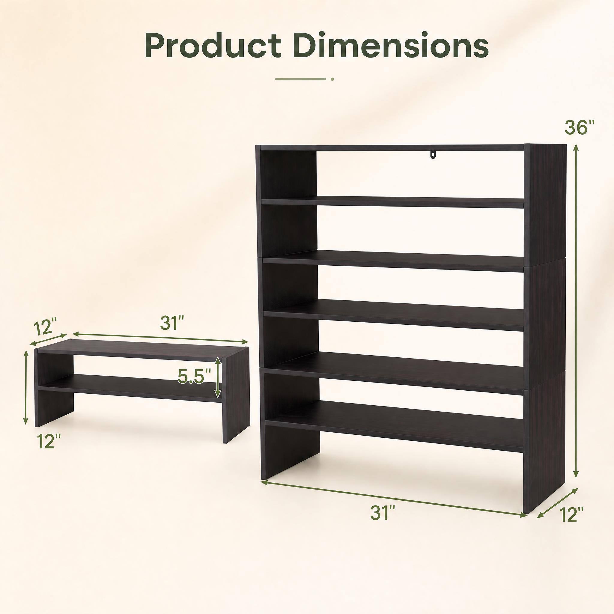 Product Dimensions
36"
12"
31"
5.5"
12"
31"
12"