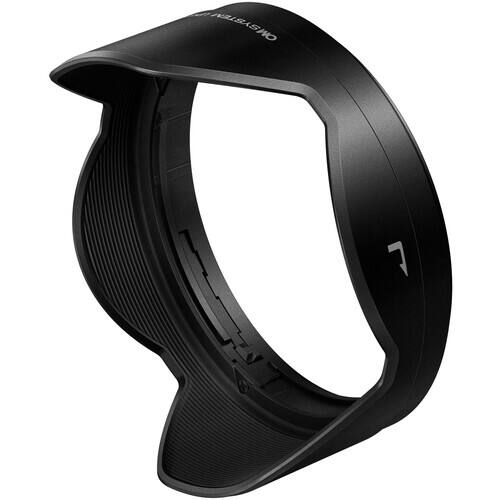 Front. OM System - LH-66D Lens Hood for M.Zuiko 12-40mm f/2.8 PRO & PRO II Lenses - Black.