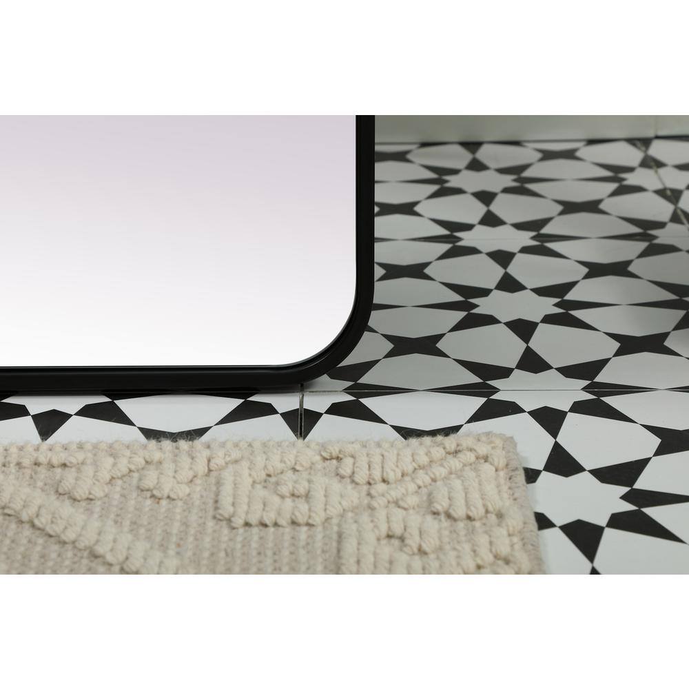 Alt View 4. Elegant Decor - Soft Corner Metal Rectangle Mirror 32x72 Inch in Black - Black.