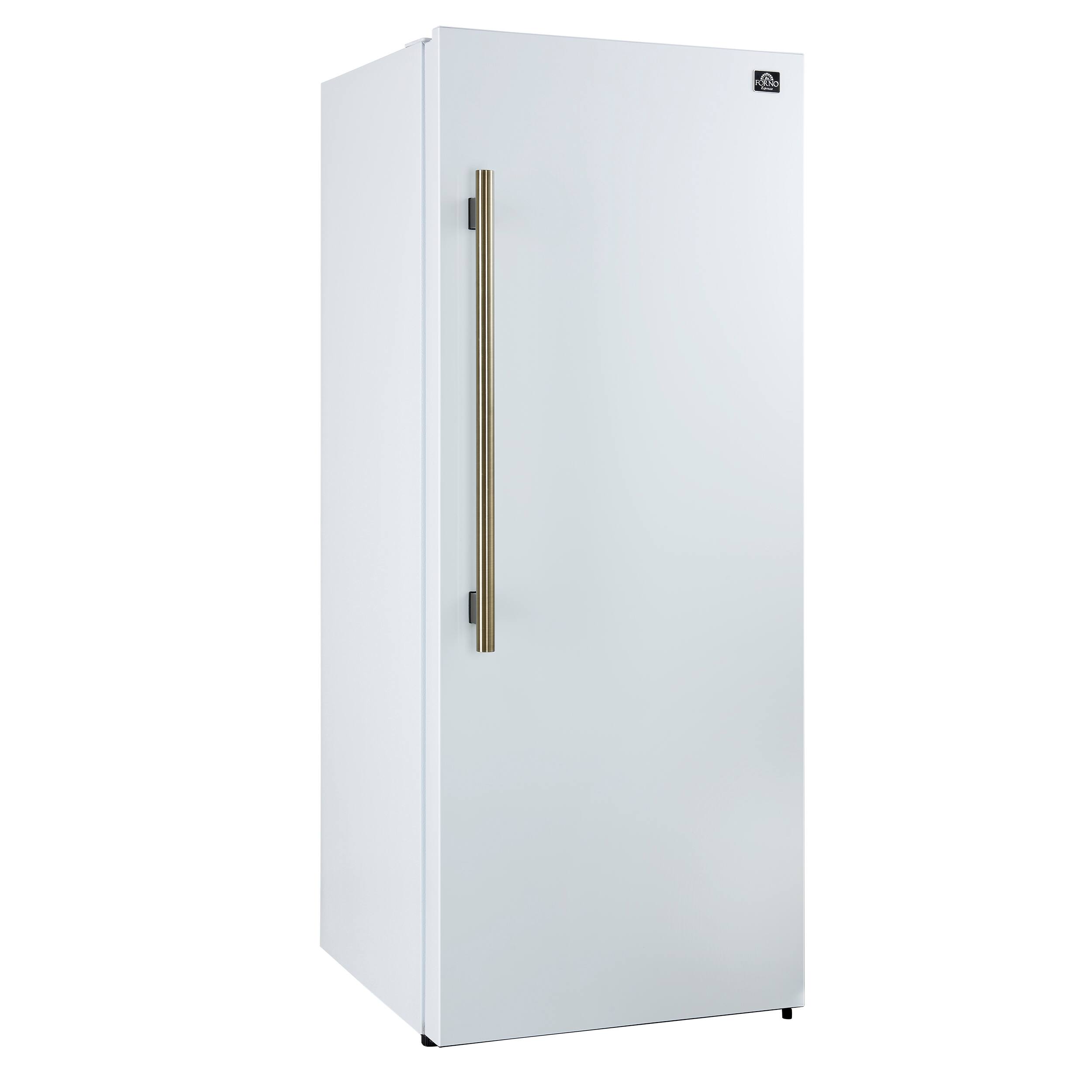 Left. Forno Appliances - Maderno 13.6 Cu. Ft. Built-In Upright Convertible Freezer with Decorative Grill and Right Swing Door - White.