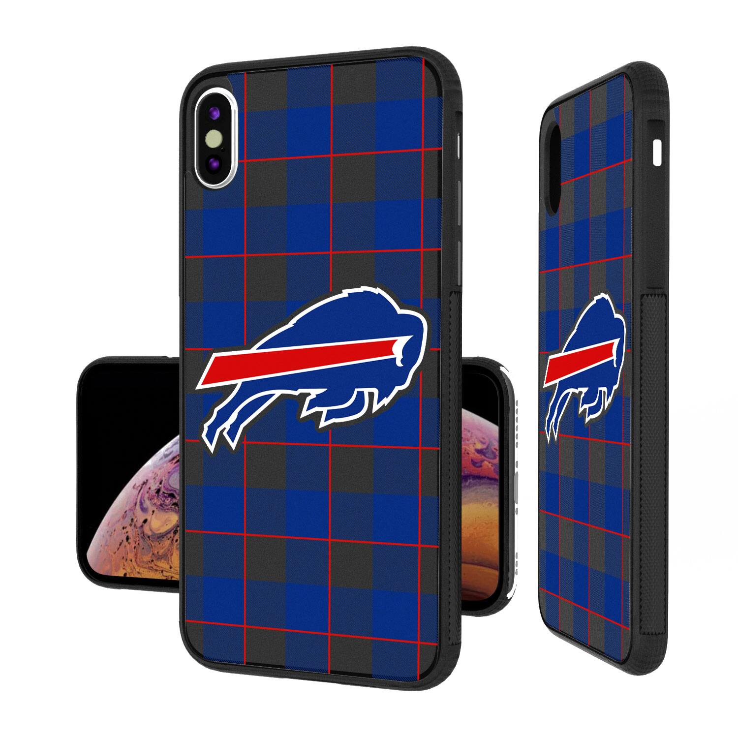 Alt View 1. Keyscaper - Buffalo Bills iPhone Plaid Design Bump Case - 13 mini - Multicolor.