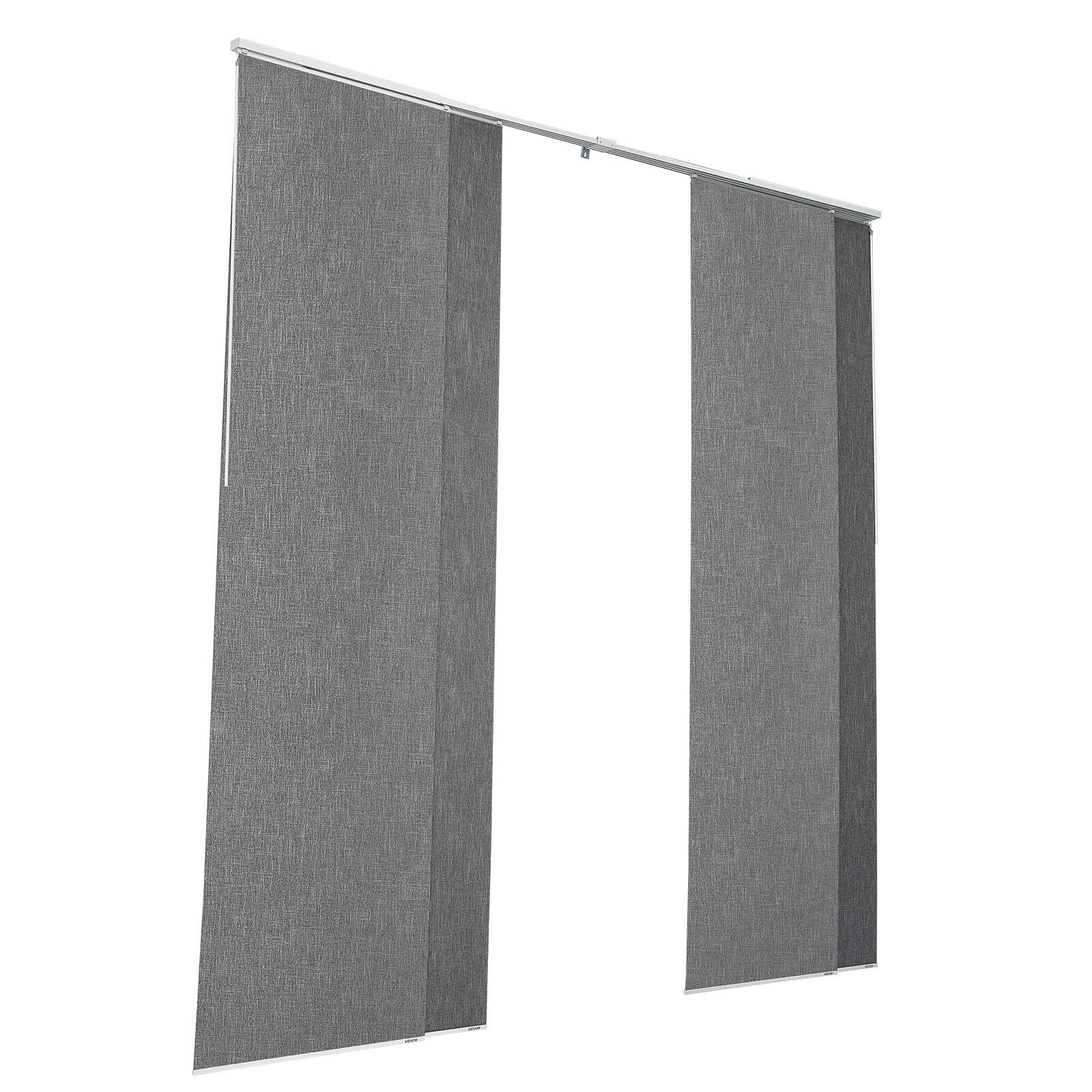 Alt View 5. VEVOR - Panel Track Blinds,Extendable Track from 45.8 in to 86 in W,Trimmable Panel Curtains Up to 96 in H,Blackout Panel Blinds - Dark Gray.