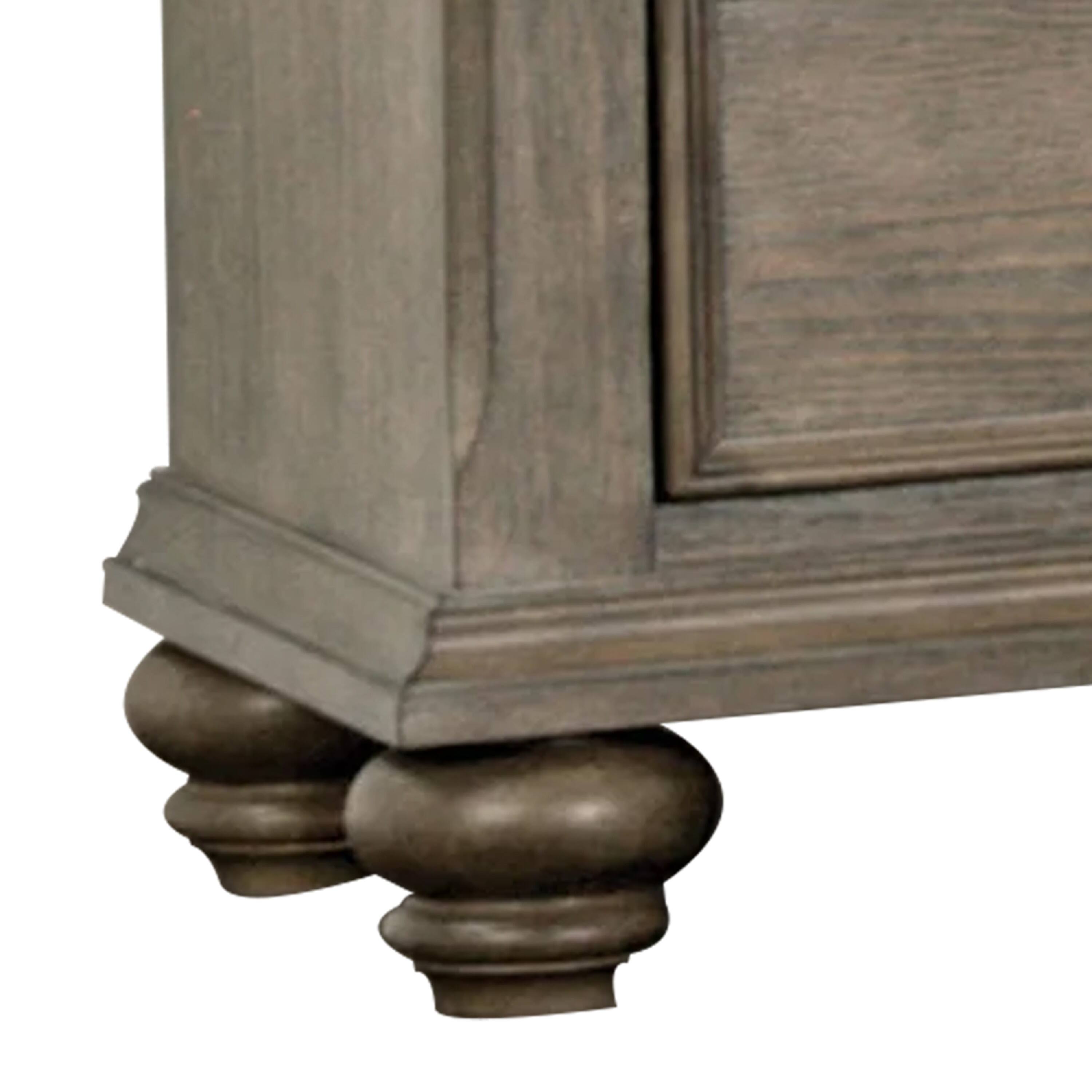 Alt View 3. Manhattan Lane - Zea Nightstand for Bedroom, 3 Drawers - Aged Oak Brown.