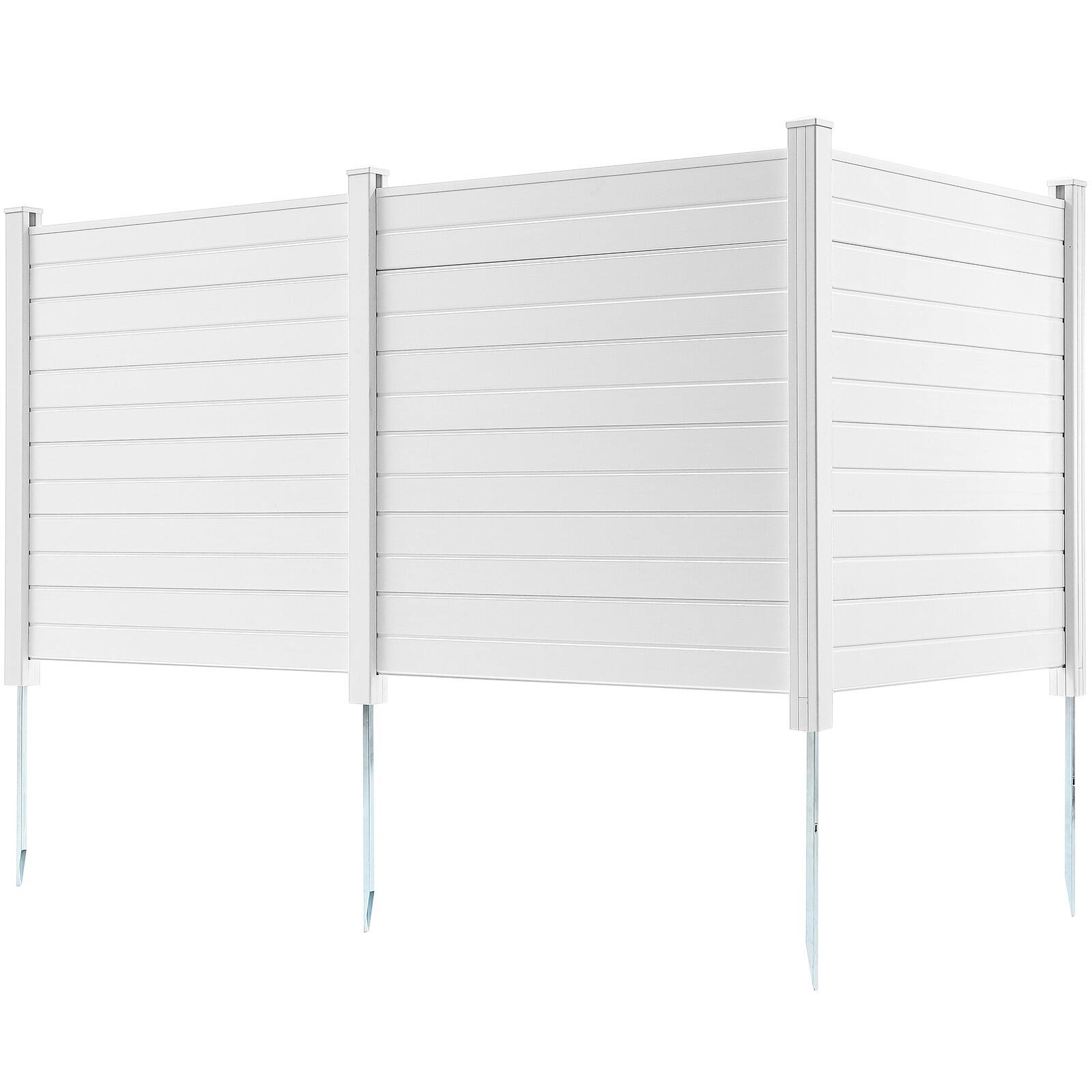 Alt View 5. VEVOR - Outdoor Privacy Screens, 50" W x 50" H Air Conditioner Fence, Pool Equipment Enclosure, Horizontal Vinyl Privacy Fence - White.