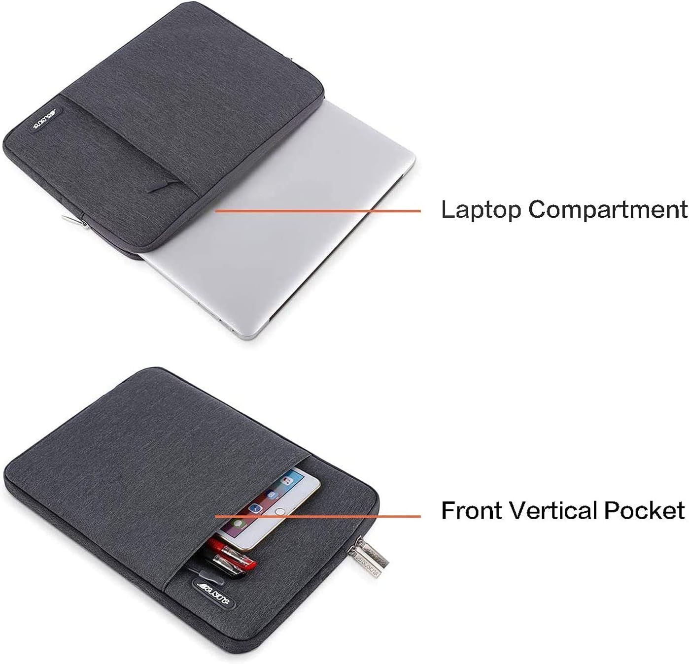Laptop Compartment  
Front Vertical Pocket
