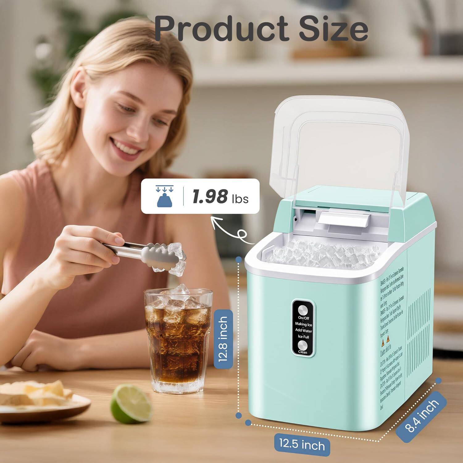 Product Size  
1.98 lbs  
12.8 inch  
12.5 inch  
8.4 inch
