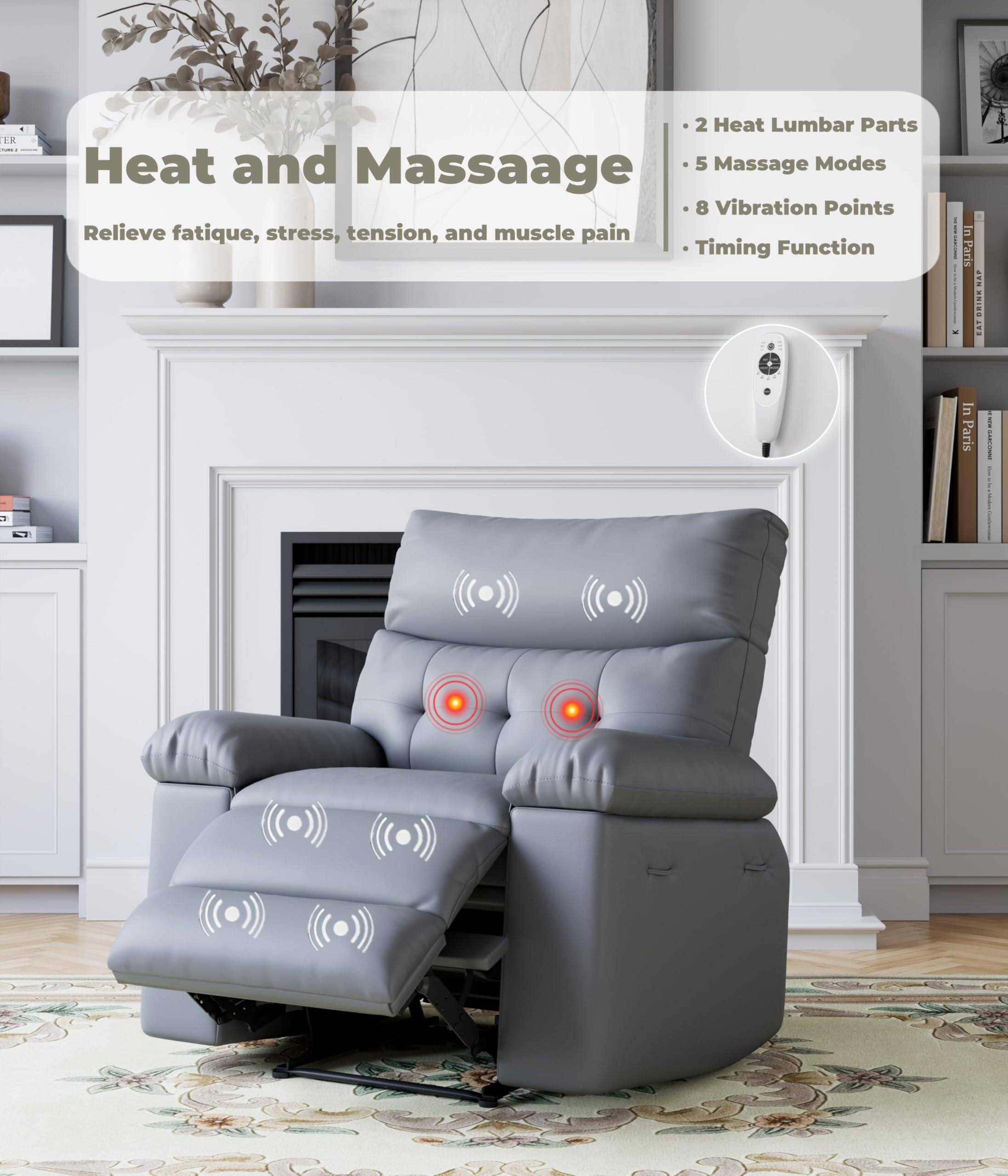 Heat and Massage  
Relieve fatigue, stress, tension, and muscle pain  

- 2 Heat Lumbar Parts  
- 5 Massage Modes  
- 8 Vibration Points  
- Timing Function